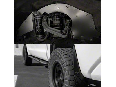 Ark Splash Guards TriXpoly Front Inner Fender Liners with Front and Rear Micro Mud Flap Flares; Black (07-21 Tundra)