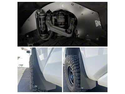 Ark Splash Guards TriXpoly Front Inner Fender Liners with Front and Rear Mud Flaps; Black (07-21 Tundra)
