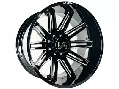 Arkon Off-Road Churchill Gloss Black Milled 6-Lug Wheel; 20x10; -25mm Offset (21-25 Bronco, Excluding Raptor)