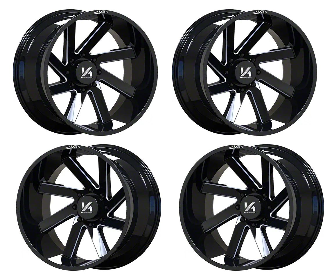 Arkon Off-Road Bronco Lincoln Gloss Black with Milled Edges 6-Lug 4-Wheel  Kit; 22x12; -51mm Offset K10122208345 (21-24 Bronco, Excluding Raptor) -  Free Shipping