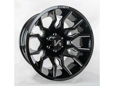 Arkon Off-Road Roosevelt Gloss Black with Milled Edges 6-Lug Wheel; 20x12; -51mm Offset (17-24 Titan)