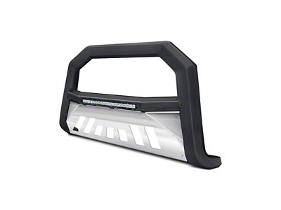 Armordillo AR Series Bull Bar with LED Light Bar and Aluminum Skid Plate; Matte Black (05-21 Frontier)