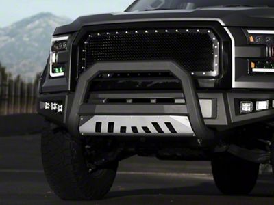 Armordillo AR Series Bull Bar with Aluminum Skid Plate; Matte Black (07-09 Jeep Wrangler JK)