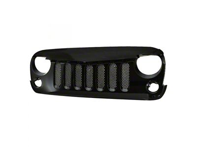 Armordillo Mesh Style Upper Replacement Grille; Gloss Black (07-18 Jeep Wrangler JK)