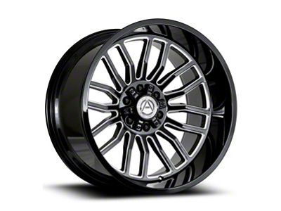 Artem DIV Gloss Black Milled Wheel; 22x10; -19mm Offset (18-26 Jeep Wrangler JL)