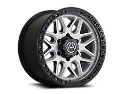 Artem GRIMLOCK Silver Face with Satin Black Ring Wheel; 17x9; -12mm Offset (07-18 Jeep Wrangler JK)