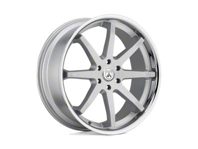Asanti Kaiser Brushed Silver with Chrome Lip Wheel; 20x9; 30mm Offset (20-25 Jeep Gladiator JT)
