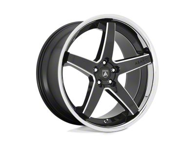 Asanti Regal Gloss Black Milled with Chrome Lip Wheel; 22x9; 32mm Offset (97-06 Jeep Wrangler TJ)