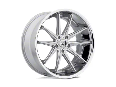 Asanti Altair Silver Machined with Stainless Steel Lip Wheel; 20x10; 45mm Offset (87-95 Jeep Wrangler YJ)