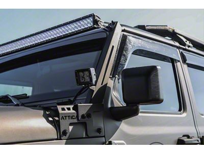 Attica 4x4 Frontier Series A-Pillar Light Mount Brackets; Textured Black (20-25 Jeep Gladiator JT, Excluding Mojave)