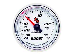 Auto Meter C2 Series 2-1/16-Inch Boost/Vacuum Gauge; 30 inHG / 30 PSI; Mechanical (Universal; Some Adaptation May Be Required)