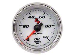 Auto Meter C2 Series 2-1/16-Inch Oil Pressure Gauge; 0-100 PSI; Digital Stepper Motor (Universal; Some Adaptation May Be Required)