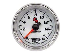 Auto Meter C2 Series 2-1/16-Inch Pyrometer Gauge; 0-1600 Fahrenheit; Digital Stepper Motor (Universal; Some Adaptation May Be Required)