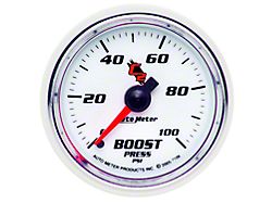 Auto Meter C2 Series 2-1/16-Inch Boost Gauge; 0-100 PSI; Mechanical (Universal; Some Adaptation May Be Required)
