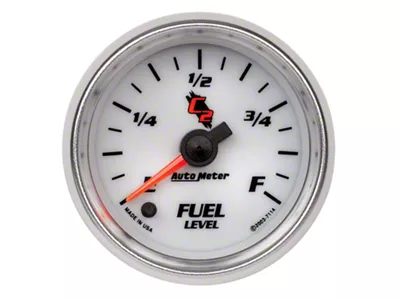 Auto Meter C2 Series 2-1/16-Inch Programmable Fuel Level Gauge; 0 ohm Empty to 280 ohm Full (Universal; Some Adaptation May Be Required)