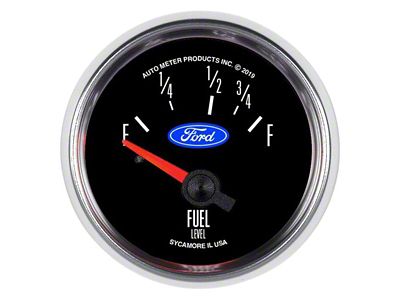 Auto Meter Ford Series 2-1/16-Inch Fuel Level Gauge; 73 ohm Empty to 10 ohm Full (Universal; Some Adaptation May Be Required)