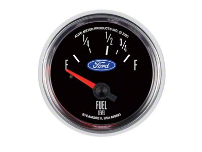 Auto Meter Ford Series 2-1/16-Inch Fuel Level Gauge; 16 ohm Empty to 158 ohm Full (Universal; Some Adaptation May Be Required)