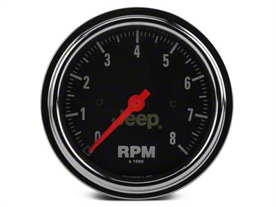 Auto Meter Jeep Series 3-3/8-Inch In-Dash Tachometer; 0-8000 RPM (Universal; Some Adaptation May Be Required)