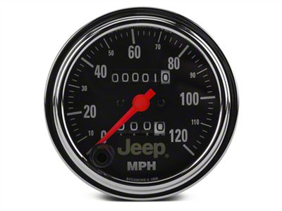 Auto Meter Jeep Series 3-3/8-Inch Speedometer; 0-120 MPH; Mechanical (Universal; Some Adaptation May Be Required)