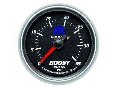 Auto Meter MOPAR Series 2-1/16-Inch Boost Gauge; 0-35 PSI; Mechanical (Universal; Some Adaptation May Be Required)