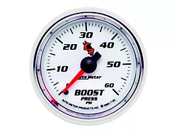 Auto Meter C2 Series 2-1/16-Inch Boost Gauge; 0-60 PSI; Mechanical (Universal; Some Adaptation May Be Required)
