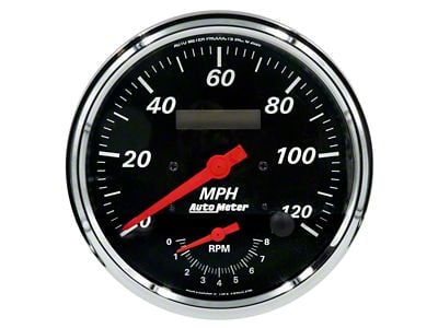 Auto Meter Designer Black Series 5-Inch Tachometer/Speedometer Combo; 8K RPM / 120 MPH (Universal; Some Adaptation May Be Required)