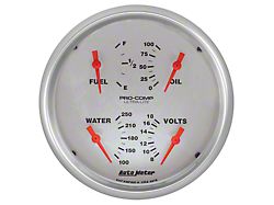 Auto Meter Ultra-Lite Series 5-Inch Quad Gauge; 0 ohm Empty to 90 ohm Full (Universal; Some Adaptation May Be Required)