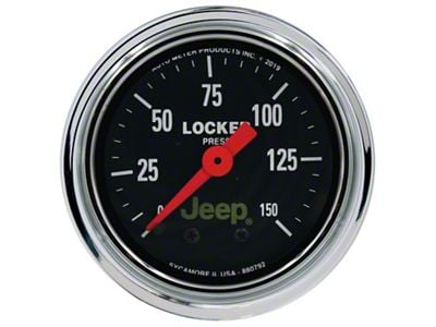 Auto Meter Jeep Series 2-1/16-Inch Air Locker Pressure Gauge; 0-150 PSI; Mechanical (Universal; Some Adaptation May Be Required)