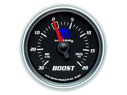 Auto Meter MOPAR Series 2-1/16-Inch Boost/Vacuum Gauge; 30 inHG / 20 PSI; Mechanical (Universal; Some Adaptation May Be Required)