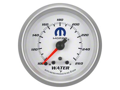 Auto Meter MOPAR Series 2-5/8-Inch Water Temperature Gauge; 100-260 Fahrenheit; Digital Stepper Motor (Universal; Some Adaptation May Be Required)