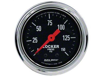 Auto Meter Traditional Chrome Series 2-1/16-Inch Air Locker Pressure Gauge; 0-150 PSI; Mechanical (Universal; Some Adaptation May Be Required)