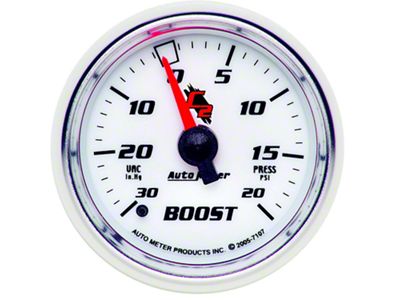 Auto Meter C2 Series 2-1/16-Inch Boost/Vacuum Gauge; 30 inHG / 20 PSI; Mechanical (Universal; Some Adaptation May Be Required)