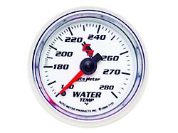 Auto Meter C2 Series 2-1/16-Inch Water Temperature Gauge; 140-280 Fahrenheit; Mechanical (Universal; Some Adaptation May Be Required)