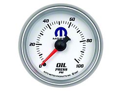 Auto Meter MOPAR Series 2-1/16-Inch Oil Pressure Gauge; 0-100 PSI; Mechanical (Universal; Some Adaptation May Be Required)