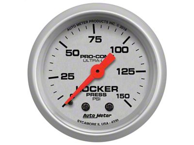 Auto Meter Ultra-Lite Series 2-1/16-Inch Air Locker Pressure Gauge; 0-150 PSI; Mechanical (Universal; Some Adaptation May Be Required)