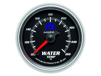 Auto Meter MOPAR Series 2-1/16-Inch Water Temperature Gauge; 100-260 Fahrenheit; Digital Stepper Motor (Universal; Some Adaptation May Be Required)