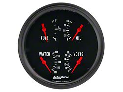 Auto Meter Z-Series 5-Inch Quad Gauge; 0 ohm Empty to 90 ohm Full (Universal; Some Adaptation May Be Required)