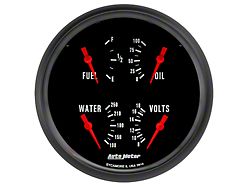 Auto Meter Z-Series 5-Inch Quad Gauge; 240 ohm Empty to 33 ohm Full (Universal; Some Adaptation May Be Required)