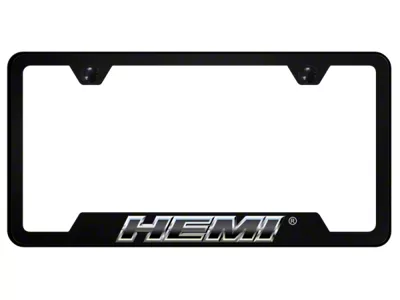 Autogold HEMI Slant Notched License Plate Frame; Chrome (Universal; Some Adaptation May Be Required)