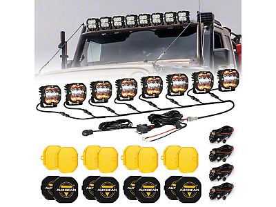Tundra XP-ULTRA Series 3-Inch White DRL and Amber Turn Signal LED Pod Lights  with 8-Pod Wiring Harness; Combo Beam; Set of 8 (Universal; Some Adaptation  May Be Required) - Free Shipping