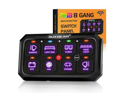 Auxbeam RB80 XL Series RGB 8-Gang Multifunction Switch Panel (Universal; Some Adaptation May Be Required)