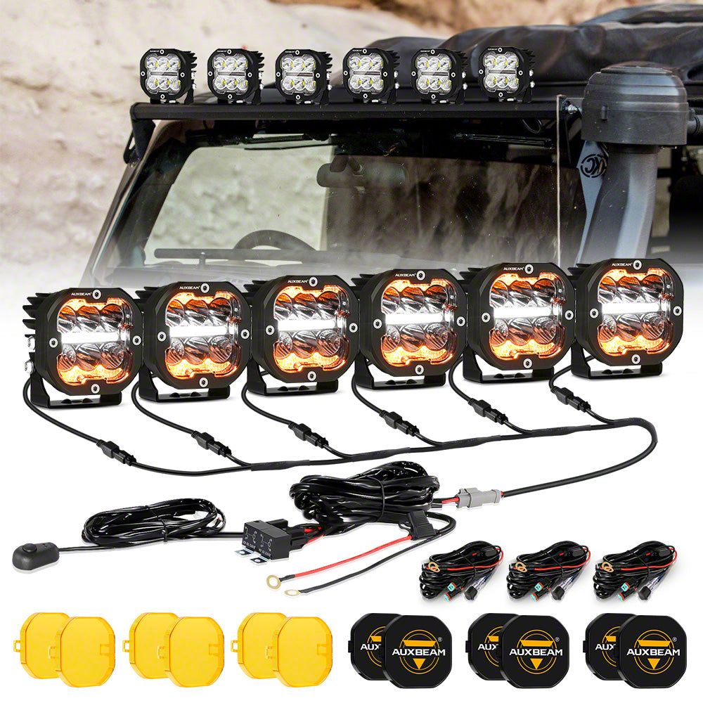 Auxbeam Jeep Wrangler XP-ULTRA Series 3-Inch LED Pod Lights Auxbeam Jeep Wrangler XP-ULTRA Series 3-Inch LED Pod Lights