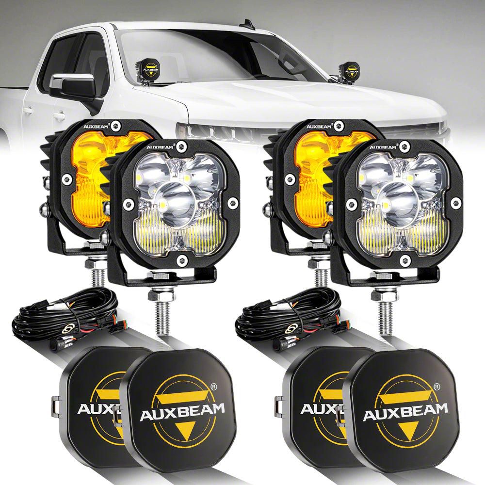 Tacoma XP-ULTRA Series 3-Inch LED Pod Lights with Black Covers; Amber  Combo/White Spot Beam; Set of 4 (Universal; Some Adaptation May Be  Required)
