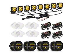 Auxbeam XP-ULTRA Series 3-Inch LED Pod Lights with 8-Pod Wiring Harness and Black Covers; Amber/White Spot Beam; Set of 8 (Universal; Some Adaptation May Be Required)
