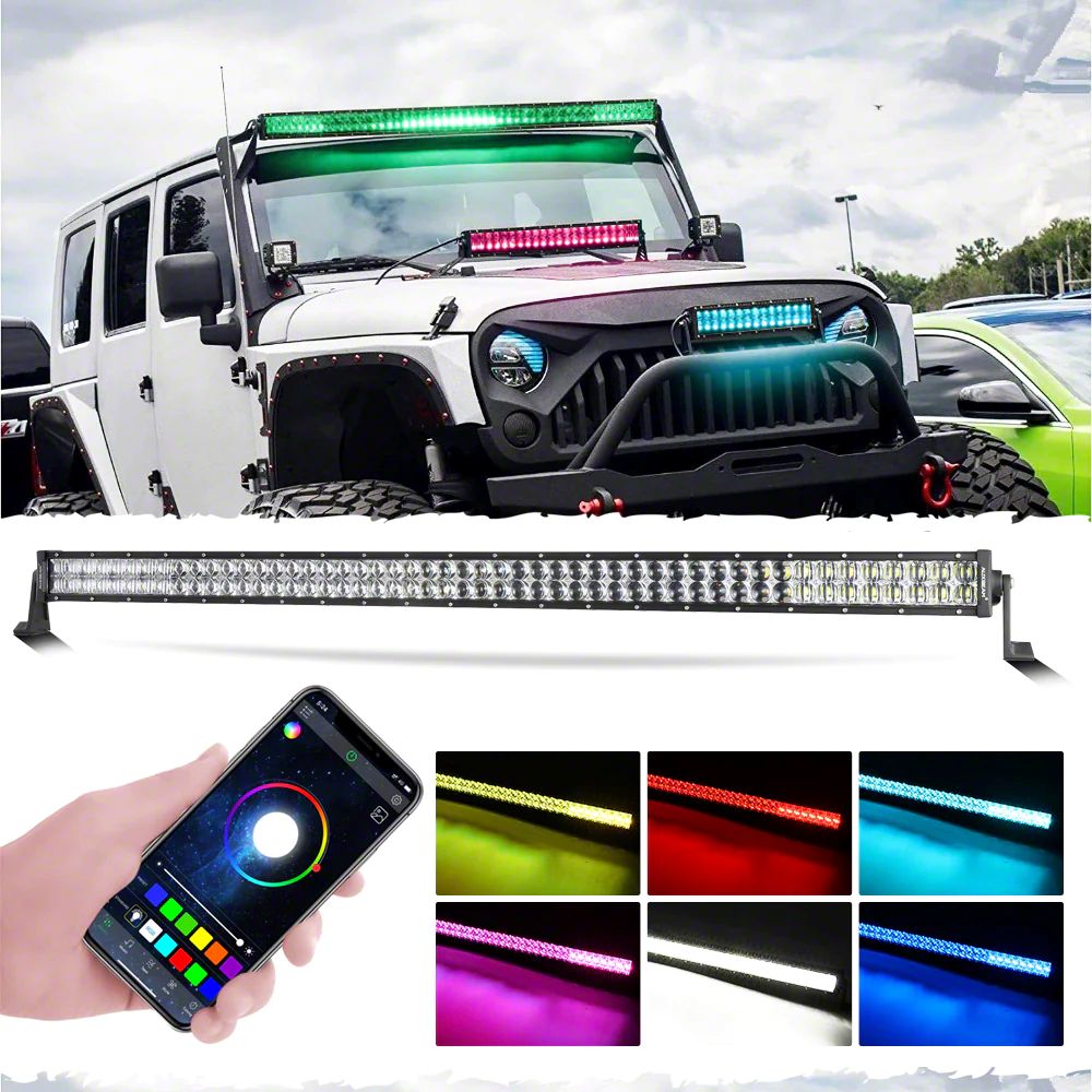 Titan 52-Inch V-Series RGB Straight LED Light Bar (Universal; Some ...