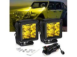 3.50-Inch Flush Mount Amber LED Pod Light; Spot Beam (Universal; Some Adaptation May Be Required)