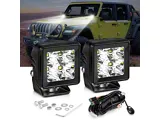 Auxbeam 2-Inch Flush Mount White LED Pod Light; Spot Beam (Universal; Some Adaptation May Be Required)
