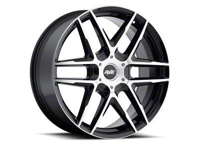 Avenue A613 Gloss Black Machined Wheel; 22x9; 18mm Offset (07-18 Jeep Wrangler JK)