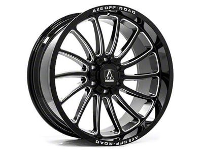Axe Wheels Chronus Gloss Black Milled 6-Lug Wheel; 22x12; -44mm Offset (04-15 Titan)