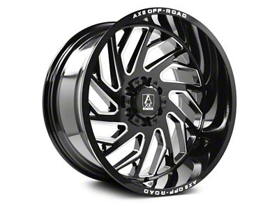 Axe Wheels Zeus Gloss Black Milled 6-Lug Wheel; 22x12; -44mm Offset (10-24 4Runner)